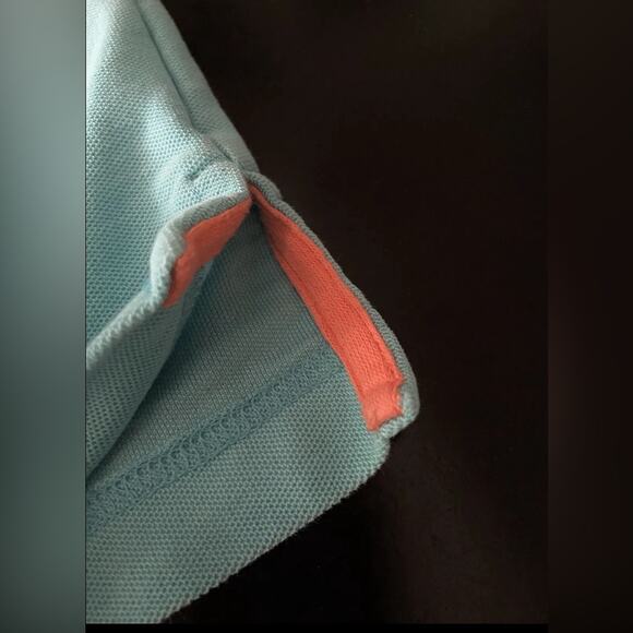 IZOD Advantage Performance Polo Light Blue/Orange Mens sz M - Picture 4 of 7